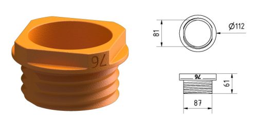 Threaded ring for Ø 76 mm ground socket