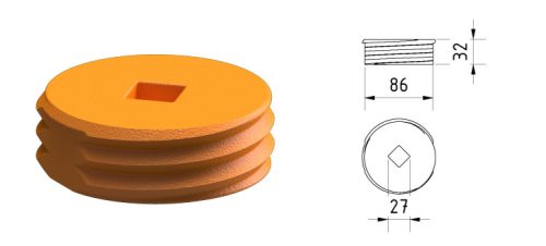 Blank plug for  Ø 76 mm ground socket