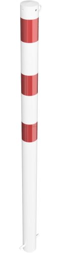 Barrier posts Steel tube Ø 76 x 2,6 mm stationary, for casting in concrete hot-dip galvonized / white coated