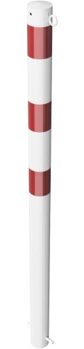 Barrier posts Steel tube Ø 76 x 2,6 mm stationary, for casting in concrete hot-dip galvonized / white coated