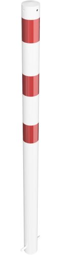 Barrier posts Steel tube Ø 76 x 2,6 mm stationary, for casting in concrete hot-dip galvonized / white coated