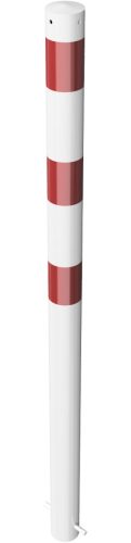 Barrier posts Steel tube Ø 76 x 2,6 mm stationary, for casting in concrete hot-dip galvonized / white coated