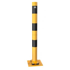 Korlátoszlop talpas Ø76 mm -  elhajló - sárga / fekete