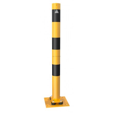Korlátoszlop talpas Ø76 mm -  elhajló - sárga / fekete