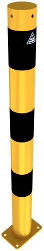 Barrier post steel tube Ø 76 x 2,6 mm yellow / black
