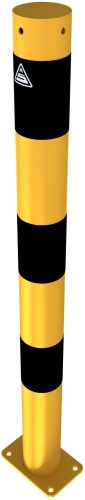 Barrier post steel tube Ø 76 x 2,6 mm yellow / black