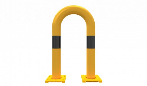 Anti-nudge hoop removable steel tube Ø 76 mm yellow / black