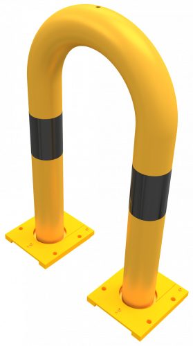 Anti-nudge hoop removable steel tube Ø 76 mm yellow / black