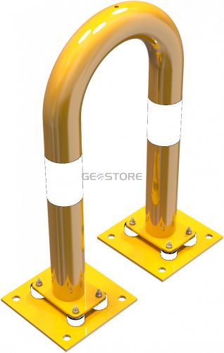 Anti-nudge hoop flexible, tiltable steel tube Ø 76 mm yellow / black