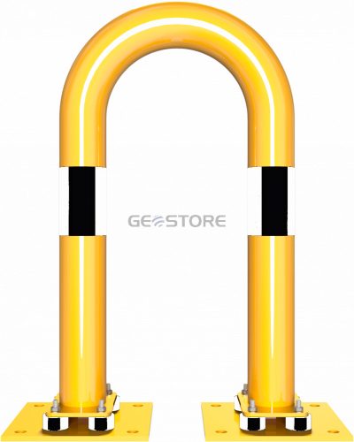 Anti-nudge hoop flexible, tiltable steel tube Ø 76 mm yellow / black