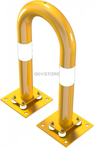 Anti-nudge hoop flexible, tiltable steel tube Ø 76 mm yellow / black