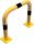 Anti-nudge hoop removable steel tube Ø 76 mm yellow / black