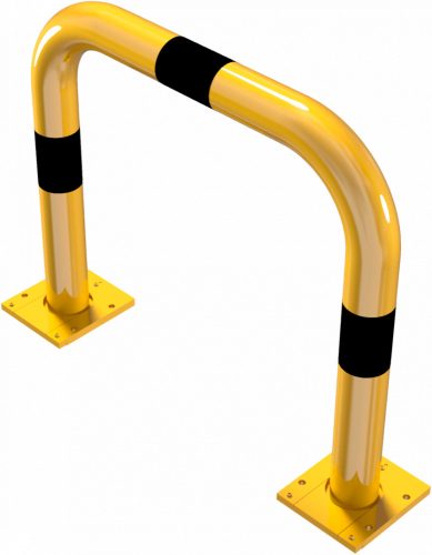 Anti-nudge hoop removable steel tube Ø 76 mm yellow / black