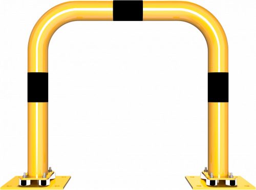 Anti-nudge hoop flexible, tiltable steel tube Ø 76 mm yellow / black
