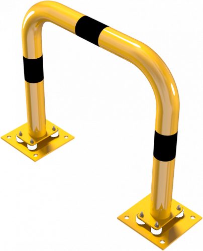 Anti-nudge hoop flexible, tiltable steel tube Ø 76 mm yellow / black