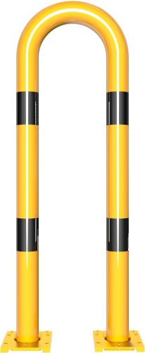 Anti-nudge hoop removable steel tube Ø 76 mm yellow / black