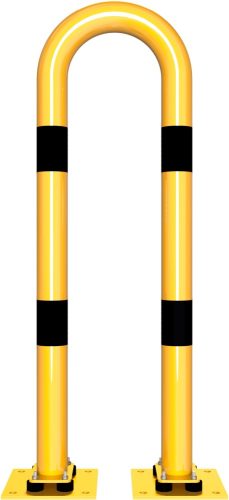 Anti-nudge hoop flexible, tiltable steel tube Ø 76 mm yellow / black