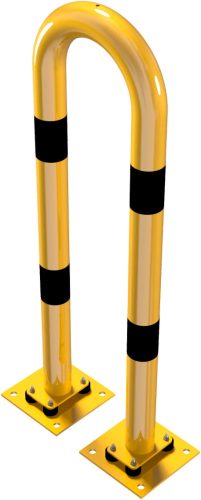 Anti-nudge hoop flexible, tiltable steel tube Ø 76 mm yellow / black