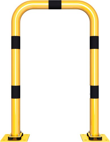 Anti-nudge hoop flexible, tiltable steel tube Ø 76 mm yellow / black