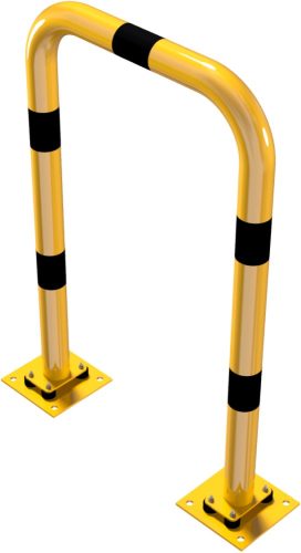 Anti-nudge hoop flexible, tiltable steel tube Ø 76 mm yellow / black