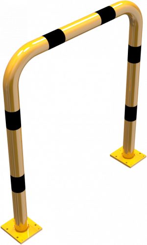 Anti-nudge hoop removable steel tube Ø 76 mm yellow / black