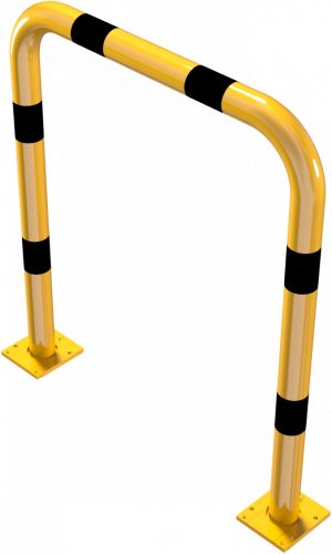 Anti-nudge hoop removable steel tube Ø 76 mm yellow / black