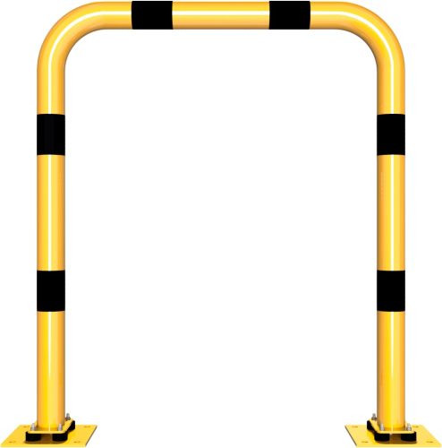Anti-nudge hoop flexible, tiltable steel tube Ø 76 mm yellow / black