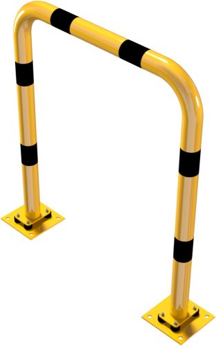 Anti-nudge hoop flexible, tiltable steel tube Ø 76 mm yellow / black