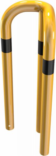 Anti-nudge hoop 90° equal-sided steel tube Ø 76 mm yellow / black