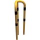 Anti-nudge hoop 90° equal-sided steel tube Ø 76 mm yellow / black