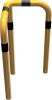 Anti-nudge hoop 90° equal-sided steel tube Ø 76 mm yellow / black