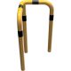 Anti-nudge hoop 90° equal-sided steel tube Ø 76 mm yellow / black