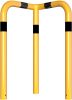 Anti-nudge hoop 90° equal-sided steel tube Ø 76 mm yellow / black