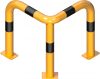 Anti-nudge hoop 90° equal-sided steel tube Ø 76 mm yellow / black