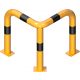 Anti-nudge hoop 90° equal-sided steel tube Ø 76 mm yellow / black