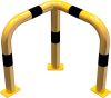 Anti-nudge hoop 90° equal-sided steel tube Ø 76 mm yellow / black