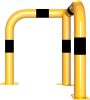 Anti-nudge hoop 90° equal-sided steel tube Ø 76 mm yellow / black