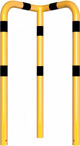 Anti-nudge hoop 90° equal-sided steel tube Ø 76 mm yellow / black