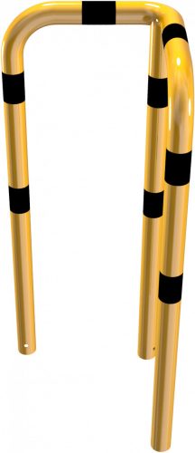 Anti-nudge hoop 90° equal-sided steel tube Ø 76 mm yellow / black