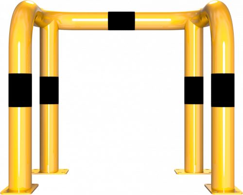 Anti-nudge hoop double hoop steel tube Ø 76 mm yellow / black