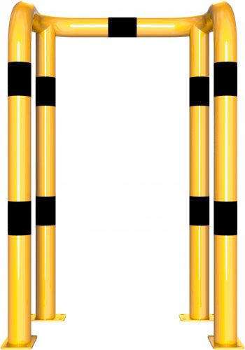 Anti-nudge hoop double hoop steel tube Ø 76 mm yellow / black