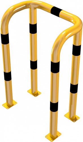 Anti-nudge hoop double hoop steel tube Ø 76 mm yellow / black