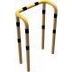 Anti-nudge hoop double hoop steel tube Ø 76 mm yellow / black
