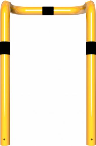 Anti-nudge hoop double-sided, deep version steel tube Ø 76 mm yellow / black