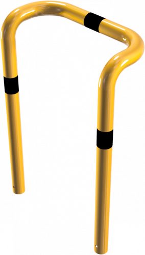 Anti-nudge hoop double-sided, deep version steel tube Ø 76 mm yellow / black