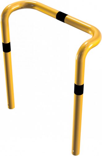 Anti-nudge hoop double-sided, deep version steel tube Ø 76 mm yellow / black