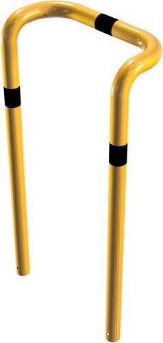 Anti-nudge hoop double-sided, deep version steel tube Ø 76 mm yellow / black