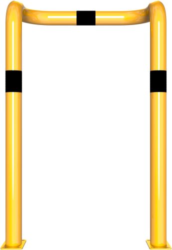 Anti-nudge hoop double-sided, deep version steel tube Ø 76 mm yellow / black