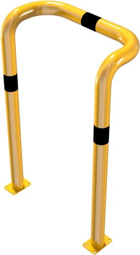 Anti-nudge hoop double-sided, deep version steel tube Ø 76 mm yellow / black