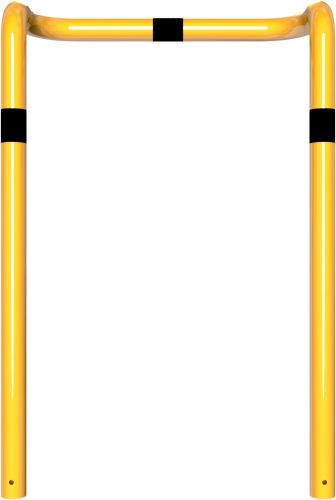 Anti-nudge hoop double-sided, deep version steel tube Ø 76 mm yellow / black